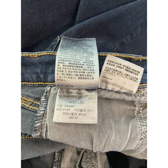 Levi's Levis 720 High Rise Super Skinny Leg Stretch Jeans Size 25 25x30 Raw Hem - Picture 11 of 14